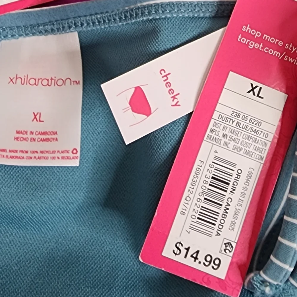 Xhilaration Swim Bikinis LOT of 3  Colorful Cheeky / High Leg Bottom Size XL NWT